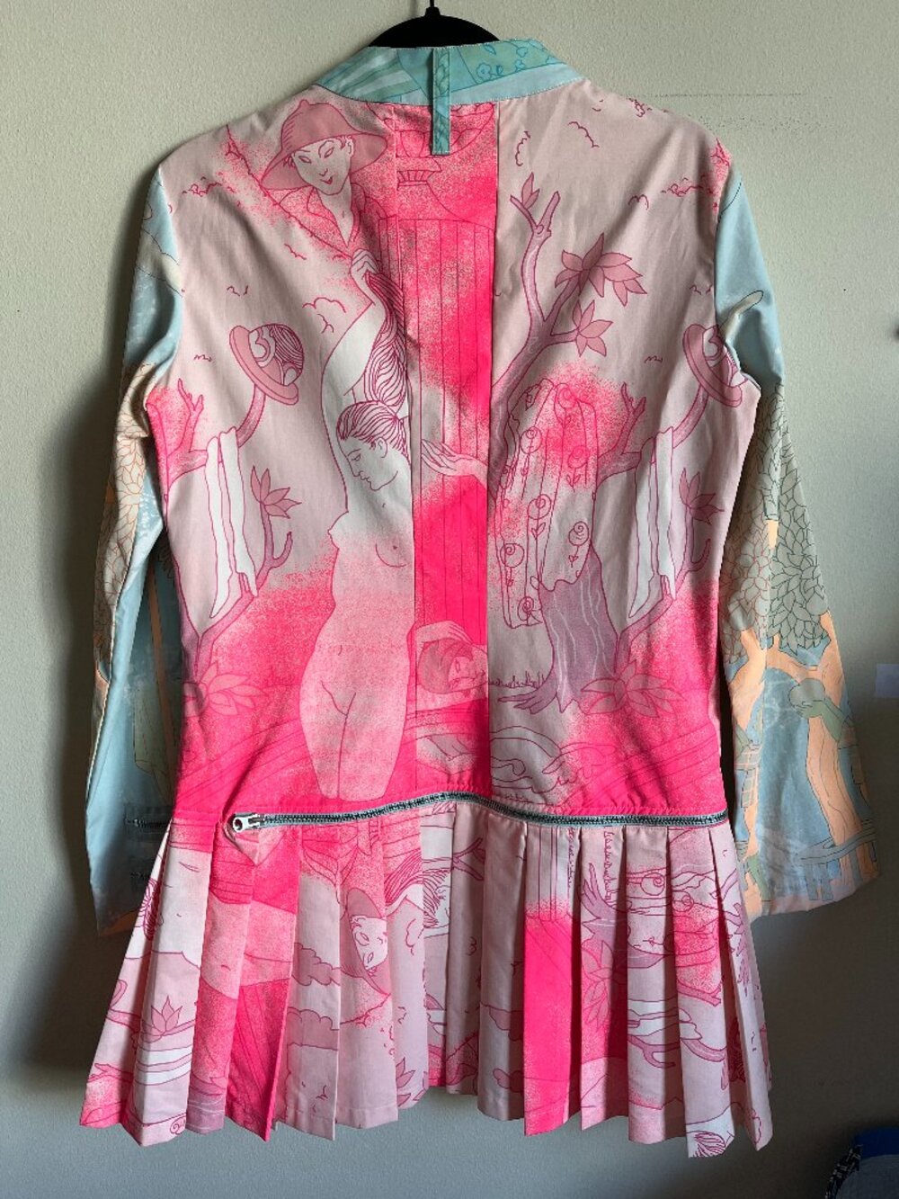 Amazing RARE sample sale zip spring moto jacket pastel rainbow - Picture 8 of 8